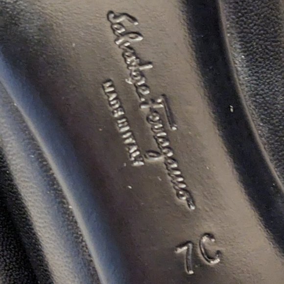 Salvatore Ferragamo Pointed Toe Pump Black Size 7C Bow Embellished Made In Italy - Picture 9 of 12